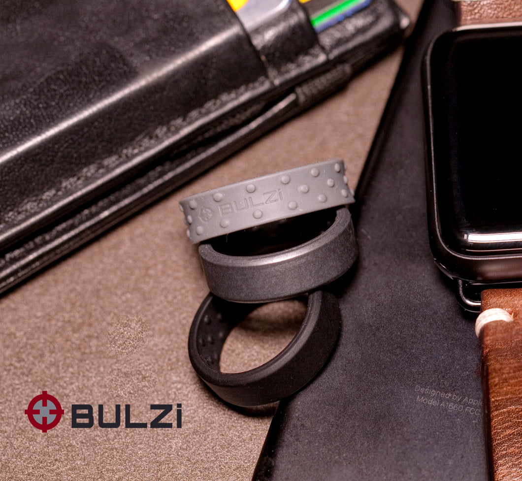 Granite Beveled - 2x-LSR Silicone Ring – BULZi Wedding Bands