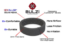 Granite Hammered - 2x-LSR Silicone Ring